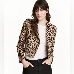 H&M Cheetah Print Moto Jacket